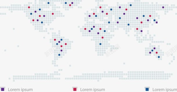 世界地图标注png_新图网 https://ixintu.com PPT素材 地图 方格 英文注释
