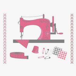 粉色的软尺粉色缝纫机高清图片