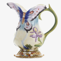 蝴蝶水杯陶瓷工艺品素材