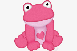 粉色青蛙卡通手绘可爱小青蛙装饰高清图片