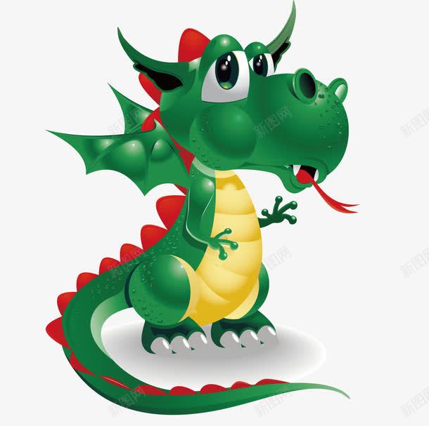 绿色小恐龙png免抠素材_新图网 https://ixintu.com 卡通 小动物 恐龙 矢量素材 绿色