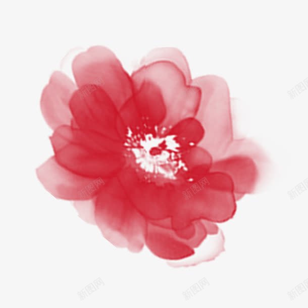 花卉图案png免抠素材_新图网 https://ixintu.com 浪漫水墨渲染花朵