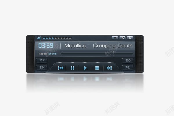 音乐播放器psd免抠素材_新图网 https://ixintu.com 开始 按钮 播放器 暂停 音乐