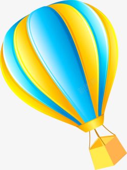 黄蓝色手绘氢气球海报素材