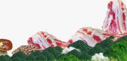 西兰花五花肉盖浇饭食品高清图片