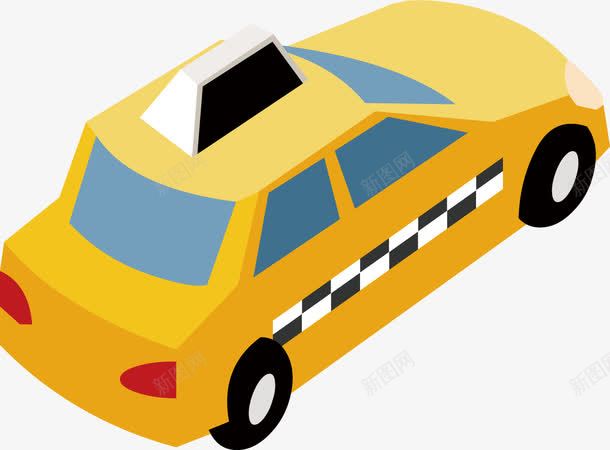 黄色的出租车漂浮png免抠素材_新图网 https://ixintu.com 出租车 漂浮 黄色