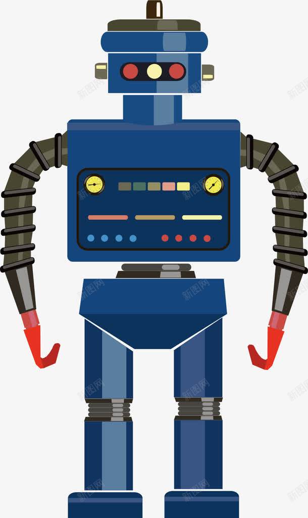 手绘蓝色机器人png免抠素材_新图网 https://ixintu.com 创意 卡通 可爱 彩色图 手绘图 机器人 简单 蓝色