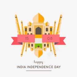 印度独立日泰姬陵建筑素材