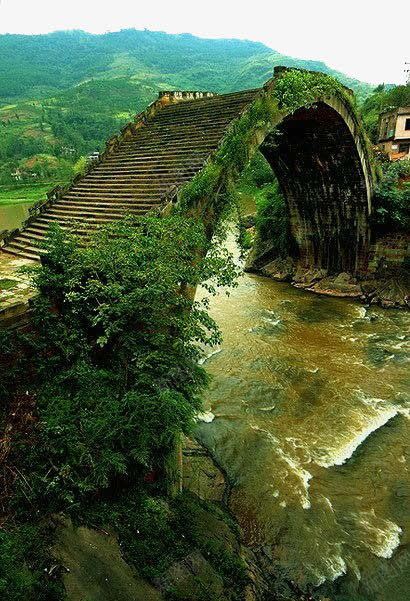 小河流水上的桥png免抠素材_新图网 https://ixintu.com 小桥 植物 绿色 风景