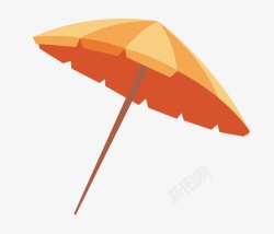 橙色简约遮阳伞装饰图案素材