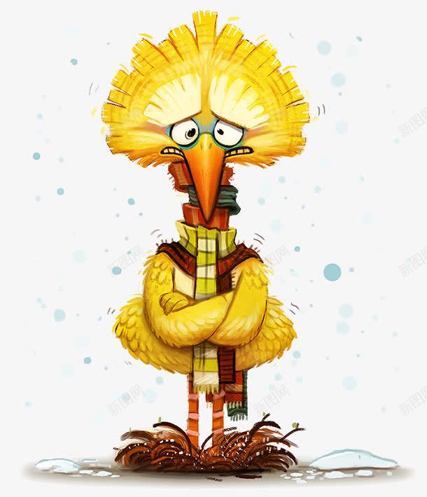 寒冷的鸡png免抠素材_新图网 https://ixintu.com 儿童插画 卡通 卡通元素 故事插画