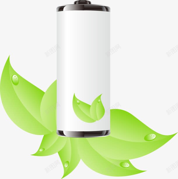 电池矢量图eps免抠素材_新图网 https://ixintu.com 免费矢量下载 树叶 电池 能源 矢量图