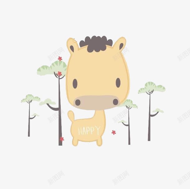 黄色小鹿png免抠素材_新图网 https://ixintu.com happy 动物 卡通手绘 可爱 黄色小鹿