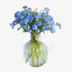 玻璃花玻璃花品上蓝色的花高清图片