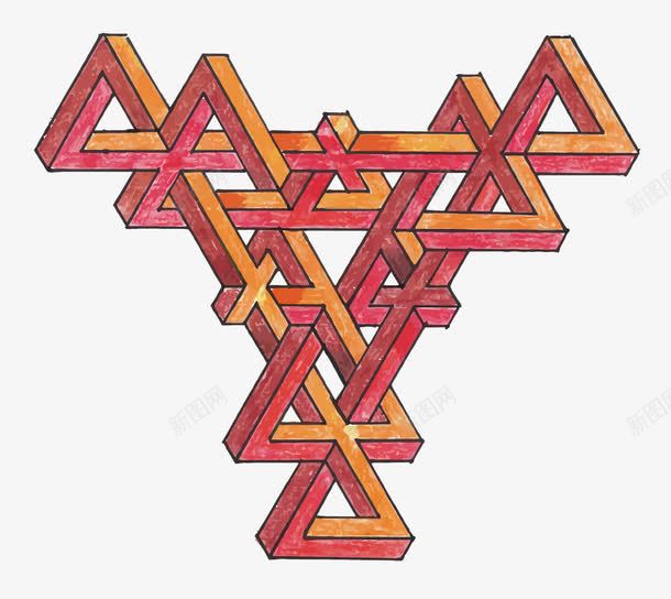 立体几何图形png免抠素材_新图网 https://ixintu.com PNG PNG免费下载 PNG图片 三角形 几何 立体 红色