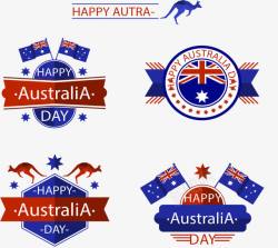 澳大利亚节蓝色节日标志高清图片