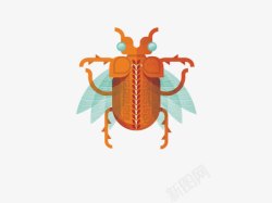 黄色虫动物甲虫高清图片