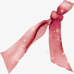 粉色领结卡通可爱水彩丝带装饰高清图片