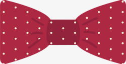 红色对称波点蝴蝶领结矢量图素材
