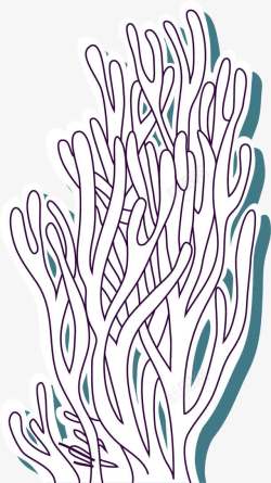线条水草海藻装饰卡纸素材