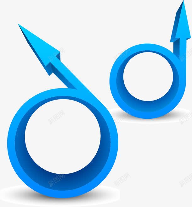 手绘立体箭头矢量图ai免抠素材_新图网 https://ixintu.com 向上 手绘 立体箭头 蓝色 矢量图