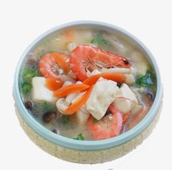 鲜虾豆腐汤素材