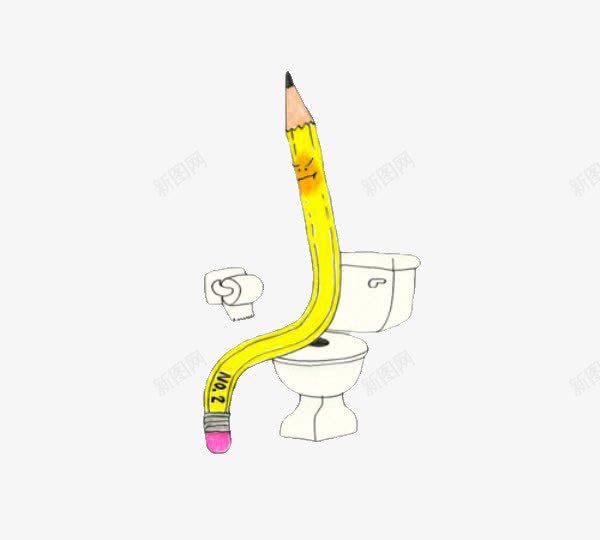 上厕所的铅笔png免抠素材_新图网 https://ixintu.com 卷纸 厕所 铅笔 马桶