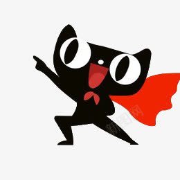 黑色卡通天猫超人图标图标