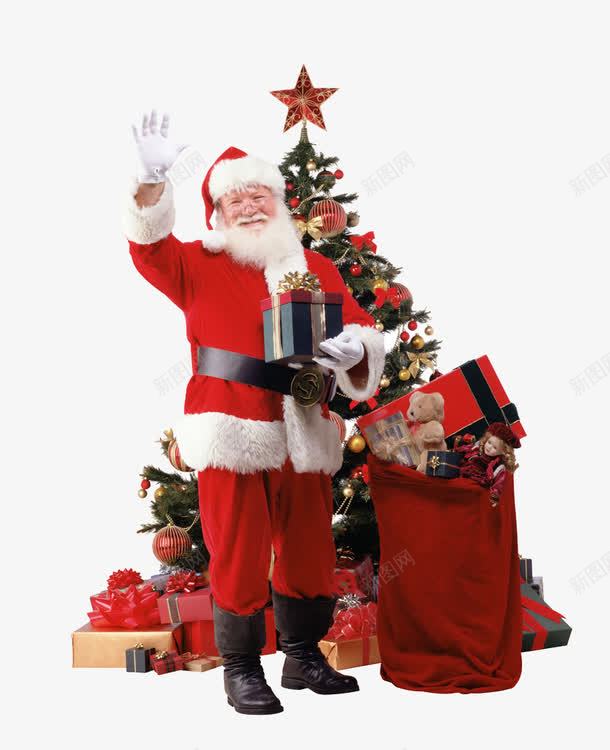 挥手的圣诞老人png免抠素材_新图网 https://ixintu.com 圣诞树 圣诞老人 礼物 红色 节日