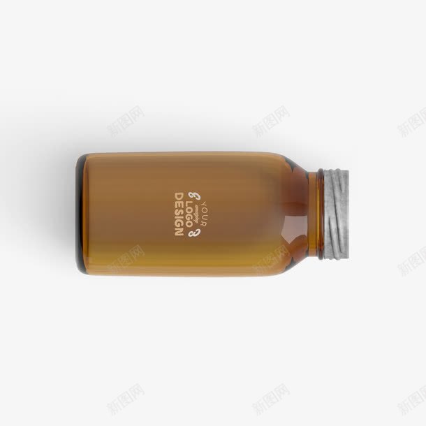 棕色瓶子png免抠素材_新图网 https://ixintu.com 化妆瓶 塑料瓶子 棕色