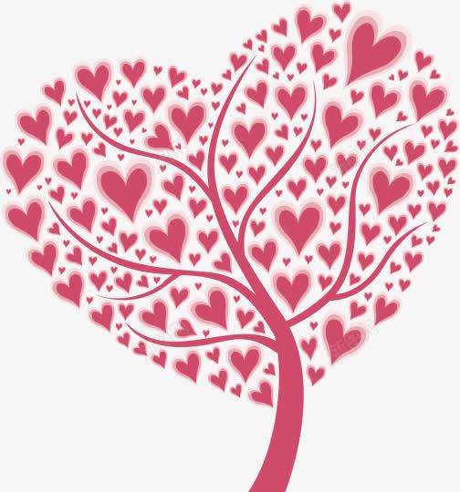 粉色小树png免抠素材_新图网 https://ixintu.com 人物 创意树 卡通小树 树 植物 爱心