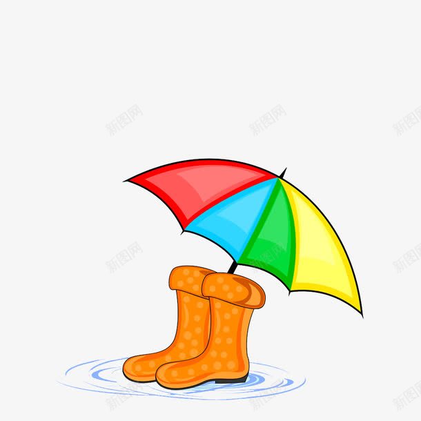下雨的天png免抠素材_新图网 https://ixintu.com 伞 有趣 鞋子