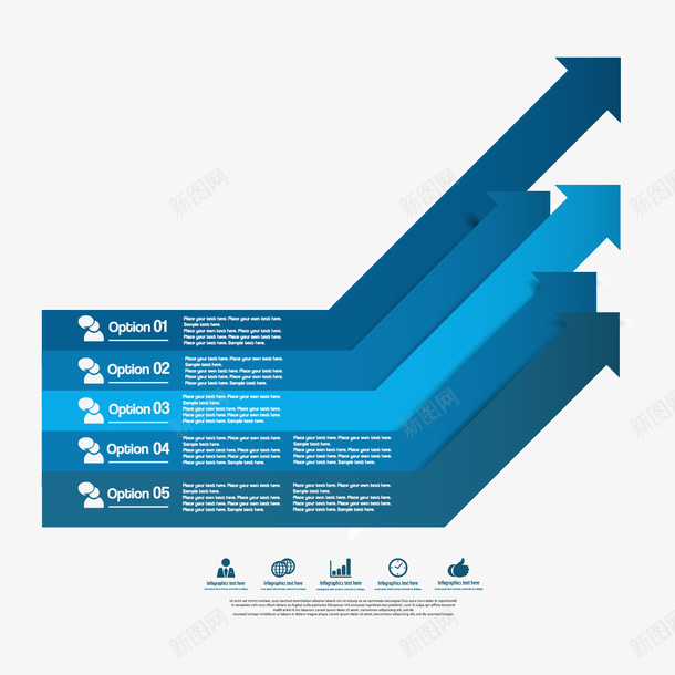 蓝色箭头信息图矢量图ai免抠素材_新图网 https://ixintu.com ppt素材 信息图 箭头 蓝色箭头 矢量图