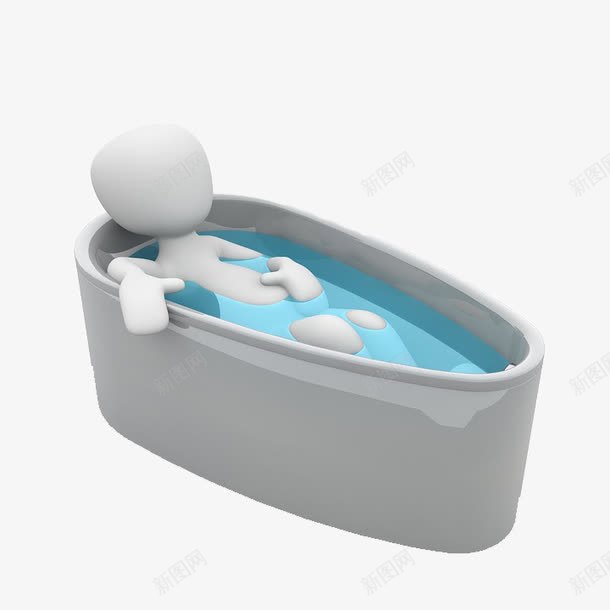 洗澡的人png免抠素材_新图网 https://ixintu.com 桑拿 泡澡 洗浴 浴盆