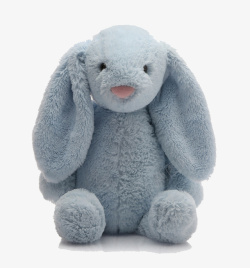 蓝色大耳朵垂耳兔公仔素材
