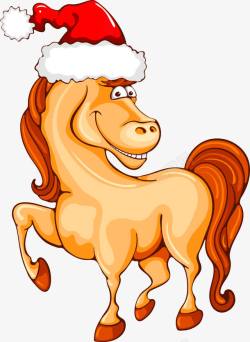 圣诞小马圣诞节可爱黄色小马高清图片
