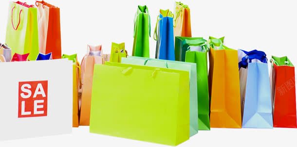 五颜六色的购物袋png免抠素材_新图网 https://ixintu.com 五颜六色 购物