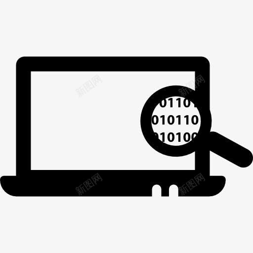 二进制连接图标png_新图网 https://ixintu.com 二进制 二进制代码 技术 搜索 放大镜 笔记本电脑