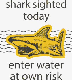 装饰黄色鲨鱼矢量图素材