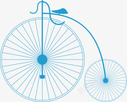 自行车大小轮自行车矢量图素材