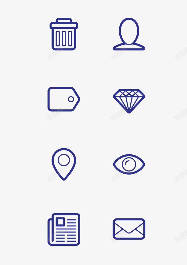 全套icon矢量图图标eps_新图网 https://ixintu.com icon 下载 全套 蓝色 矢量图