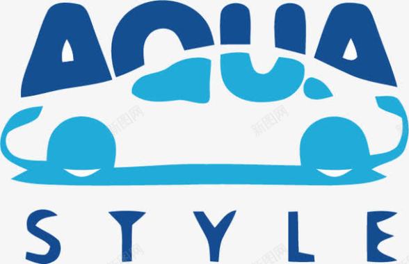 蓝色手绘汽车logo图标图标