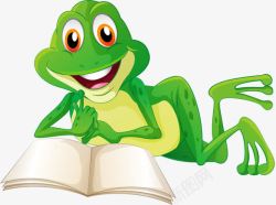 看书的青蛙素材