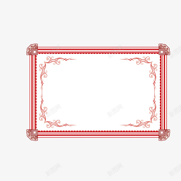 红色图框矢量图eps免抠素材_新图网 https://ixintu.com 图框 图案 红色 装饰 矢量图