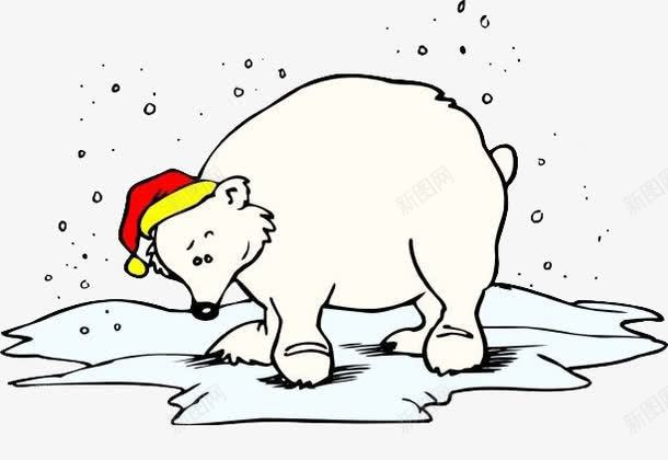 爱上下雪天png免抠素材_新图网 https://ixintu.com 动物 寒冷 帽子 手绘 珍稀 白熊