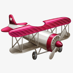 红色复古滑翔机矢量图素材