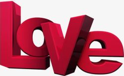爱心立体立体红色爱心字体英文高清图片