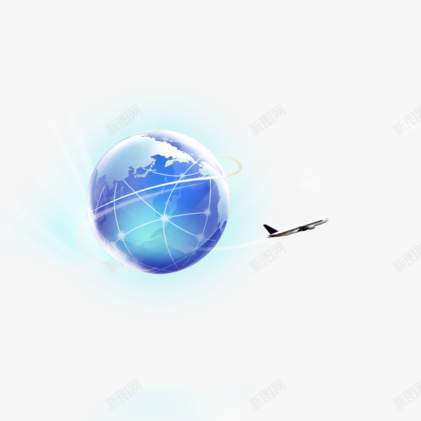 网络科技地球psd免抠素材_新图网 https://ixintu.com 地球 科技 网络 飞机