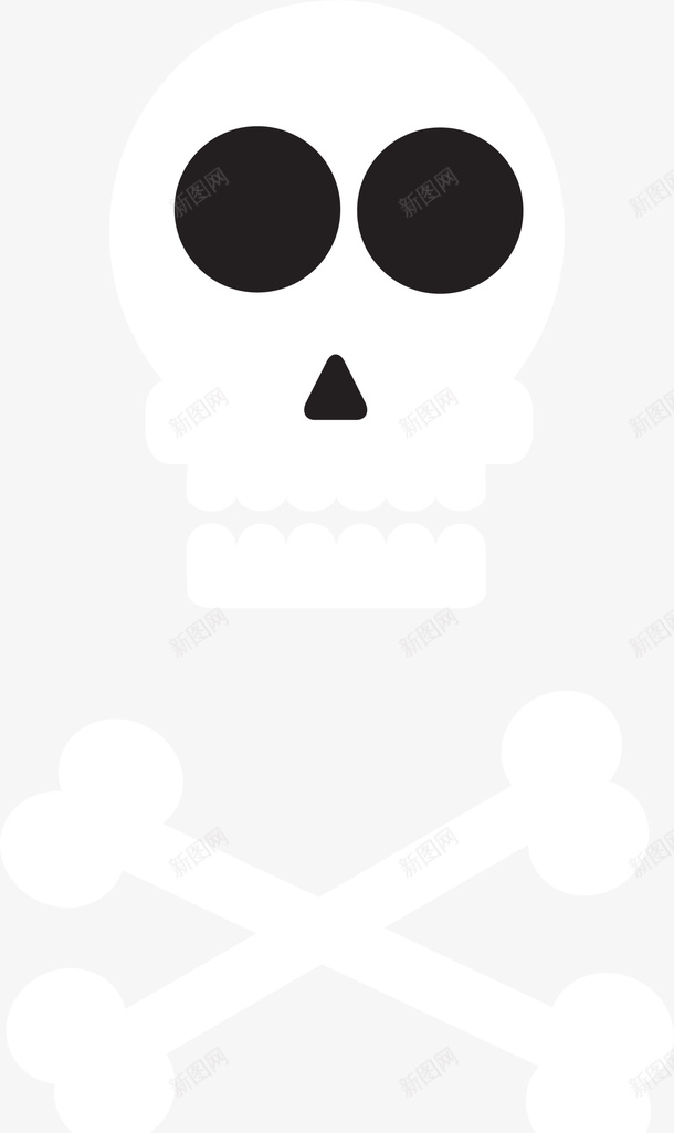 白色恐怖骷髅图标png_新图网 https://ixintu.com 卡通骷髅 海盗 海贼 白色骷髅 装饰图案 骨头
