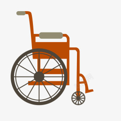 卡通手绘手推轮椅图矢量图素材